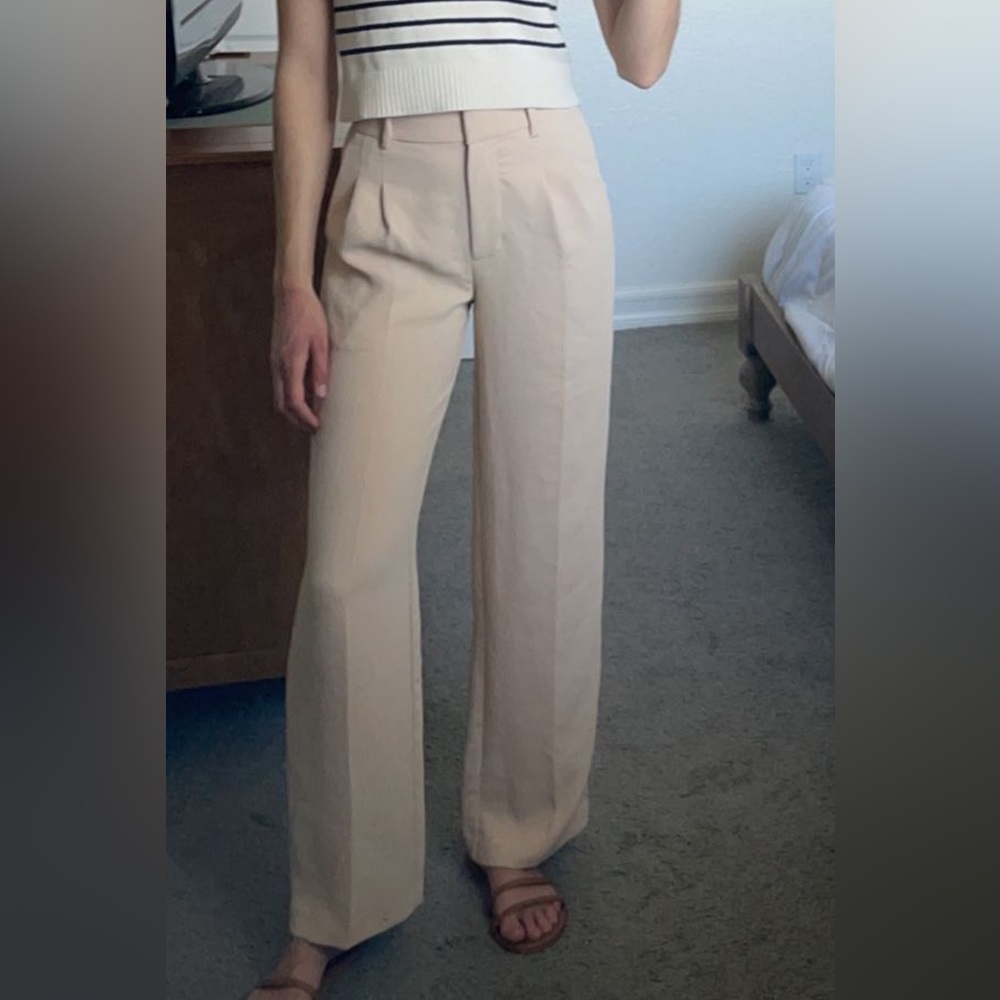 Aritzia Wilfred Effortless pants in color flax beige